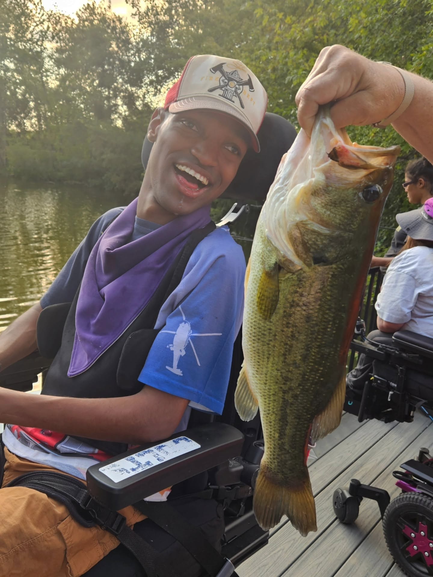 Fishing derby participant with a large catch